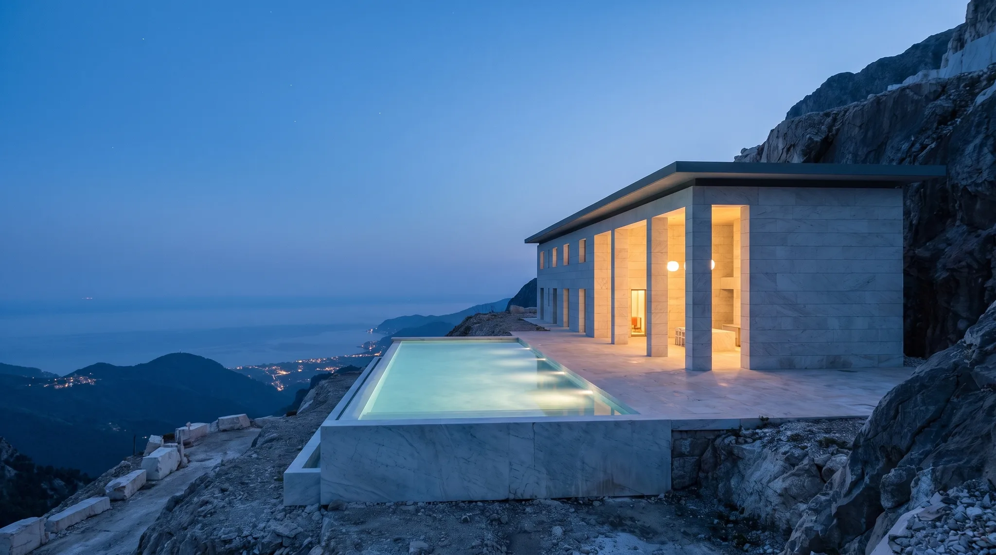 The house at blue hour