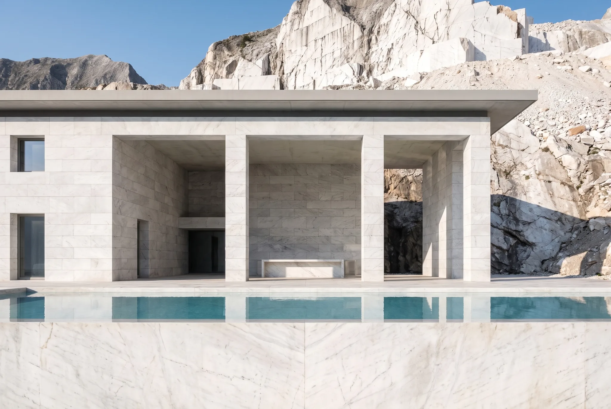 The pool terrace of the house