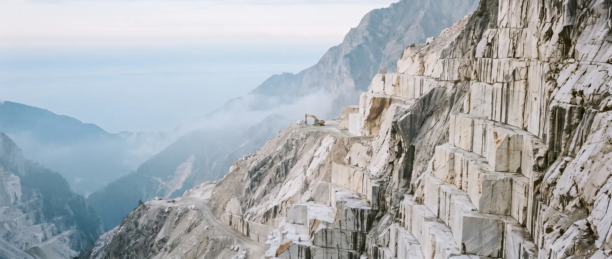 The marble quarry above the sea